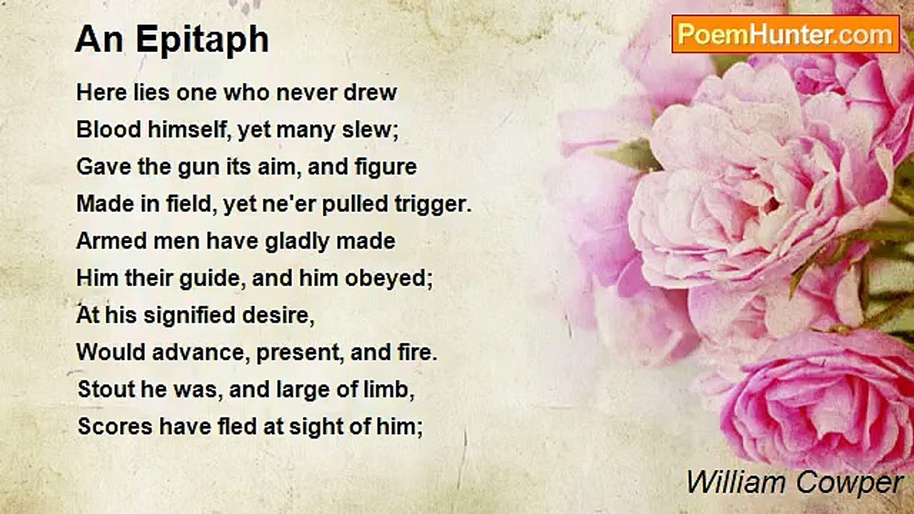 William Cowper - An Epitaph