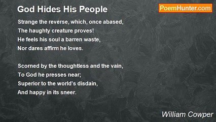 William Cowper - God Hides His People