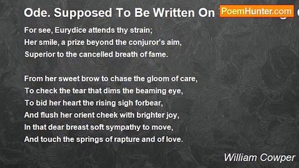 William Cowper - Ode. Supposed To Be Written On The Marriage Of A Friend