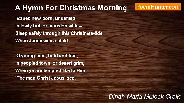 Dinah Maria Mulock Craik - A Hymn For Christmas Morning