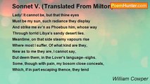 William Cowper - Sonnet V. (Translated From Milton)