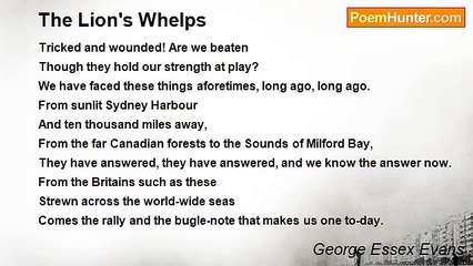 George Essex Evans - The Lion's Whelps