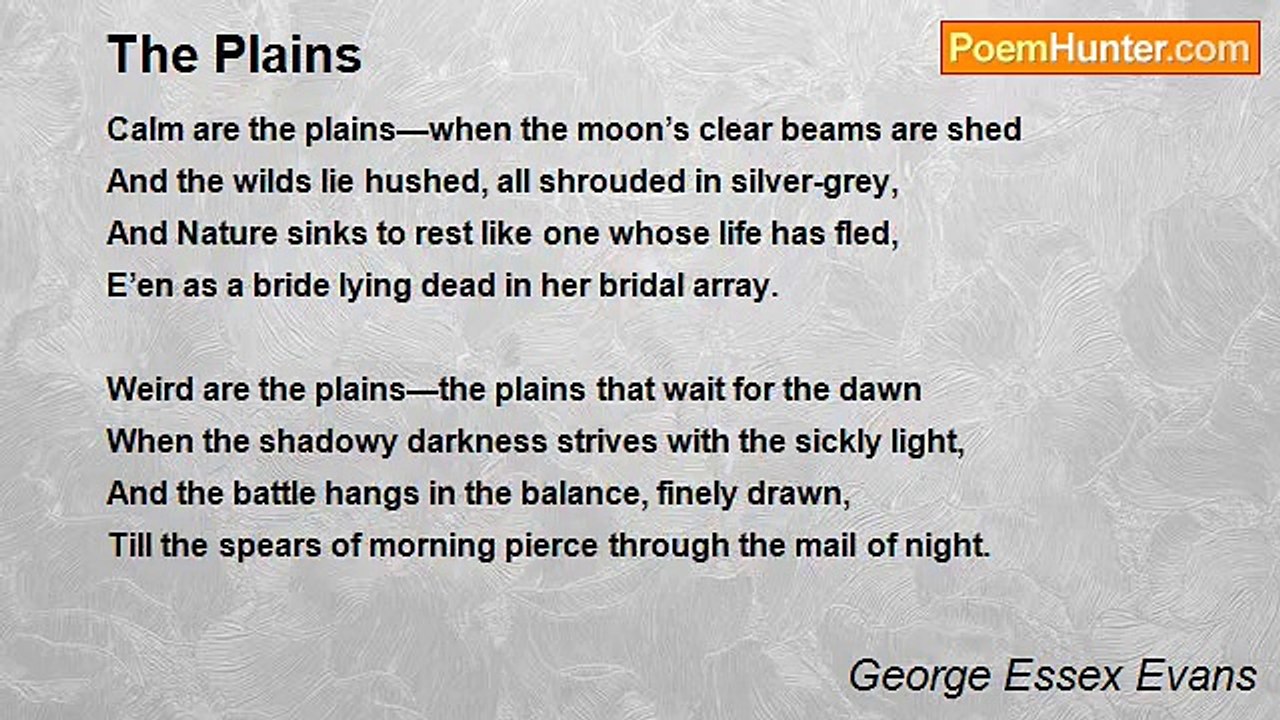 George Essex Evans - The Plains