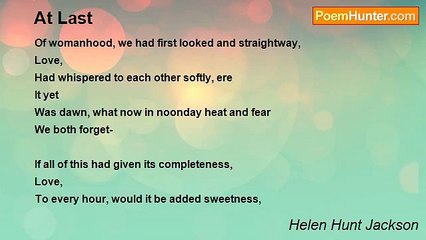 Helen Hunt Jackson - At Last