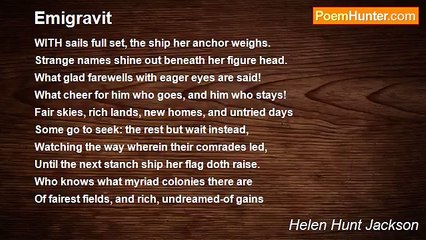 Helen Hunt Jackson - Emigravit