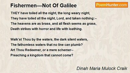 Dinah Maria Mulock Craik - Fishermen—Not Of Galilee