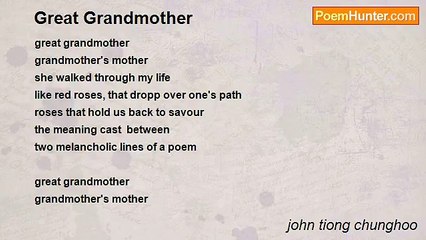 john tiong chunghoo - Great Grandmother