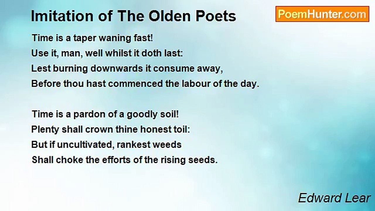 Edward Lear - Imitation of The Olden Poets