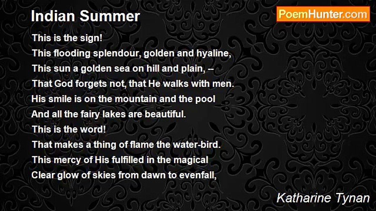 Katharine Tynan - Indian Summer