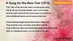 Katharine Tynan - A Song for the New Year {1915}