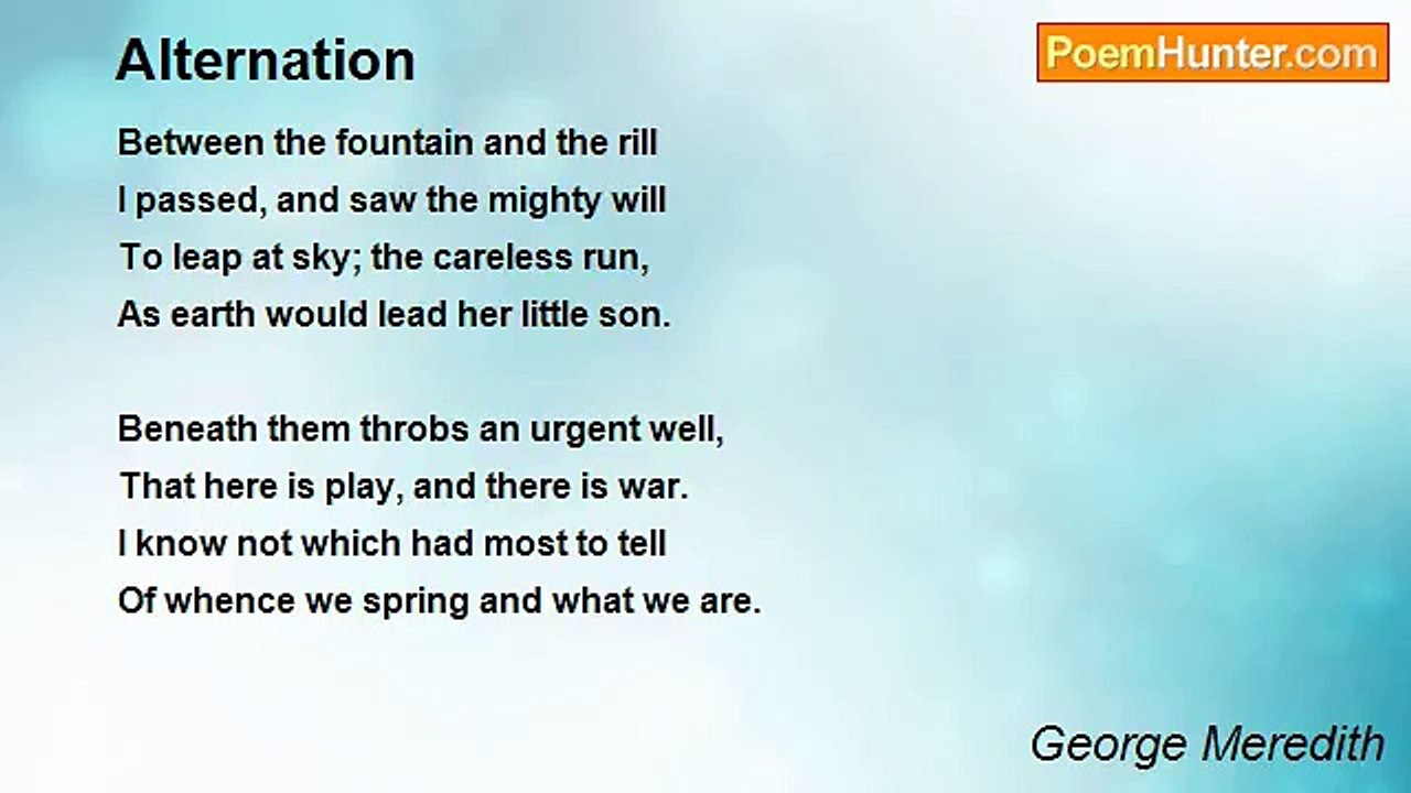 George Meredith - Alternation