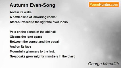 George Meredith - Autumn Even-Song