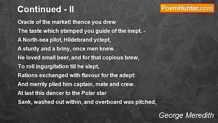 George Meredith - Continued - II