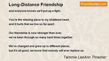 Tammie LeeAnn Thrasher - Long-Distance Friendship