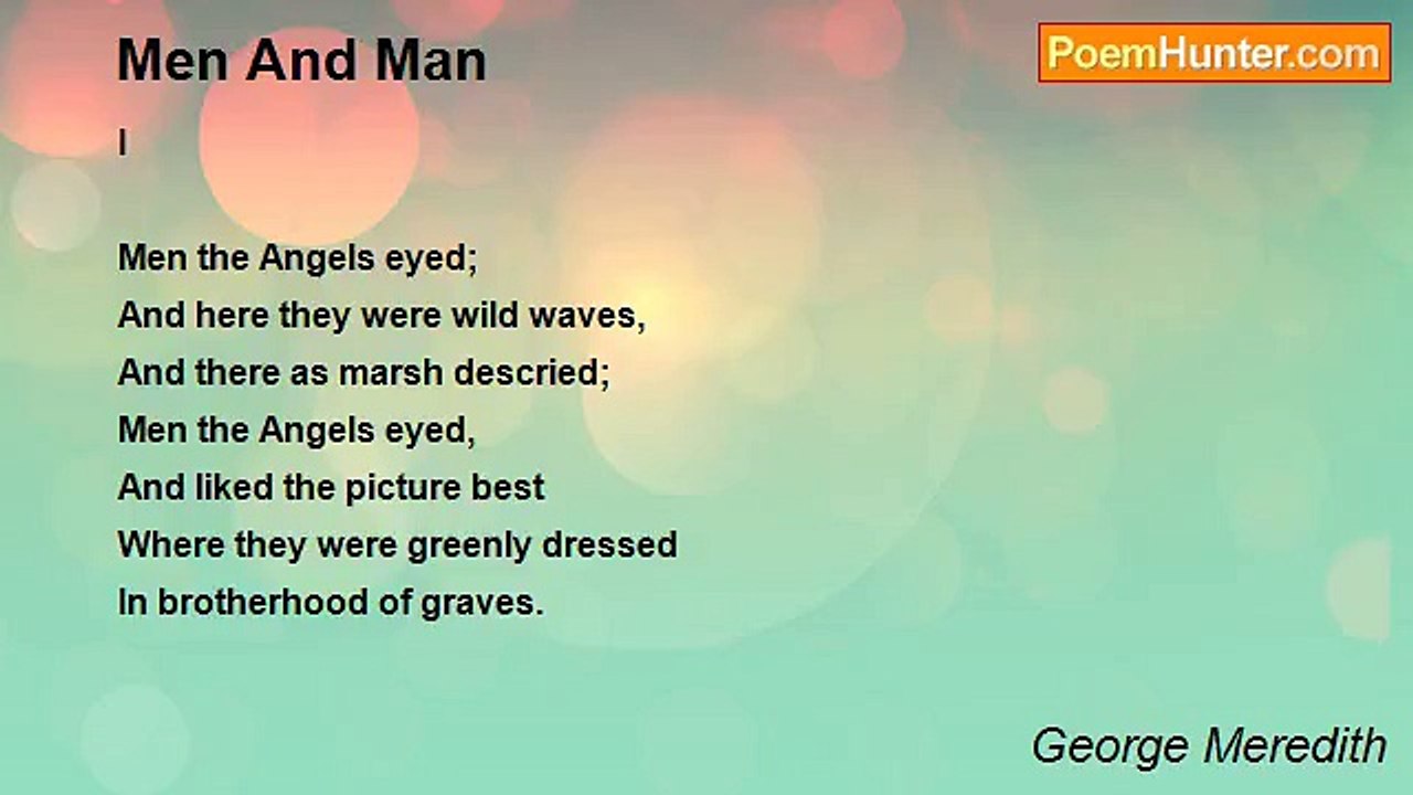George Meredith - Men And Man