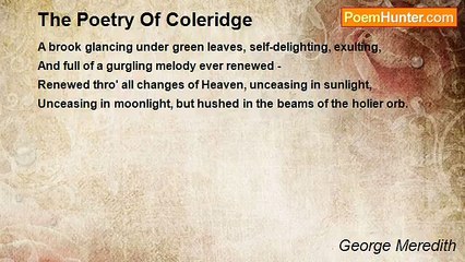 George Meredith - The Poetry Of Coleridge