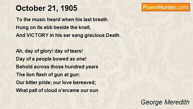 George Meredith - October 21, 1905