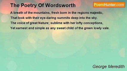 George Meredith - The Poetry Of Wordsworth
