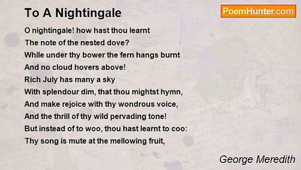George Meredith - To A Nightingale