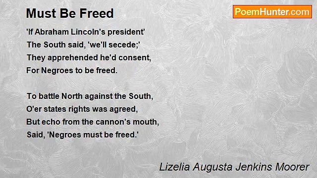 Lizelia Augusta Jenkins Moorer - Must Be Freed