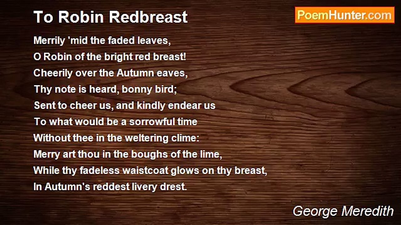 George Meredith - To Robin Redbreast