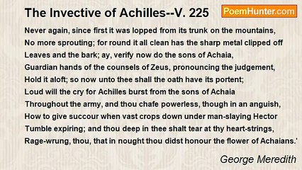 George Meredith - The Invective of Achilles--V. 225