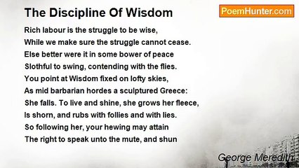 George Meredith - The Discipline Of Wisdom