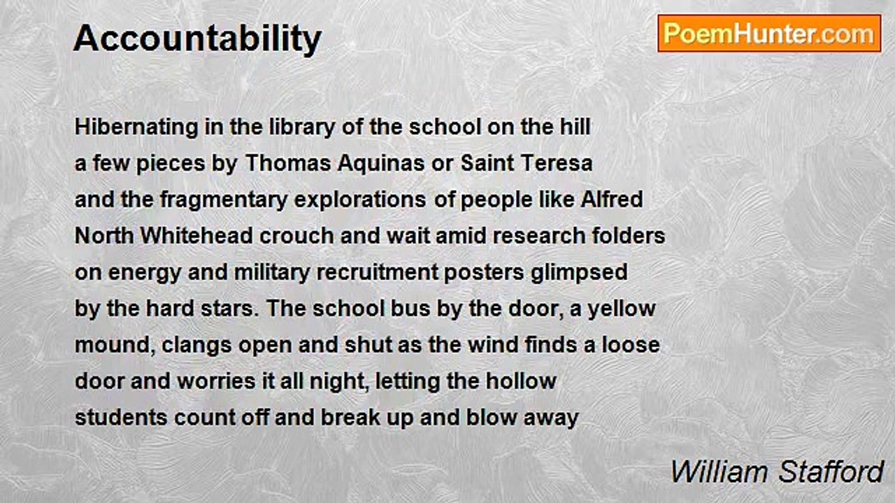 William Stafford - Accountability