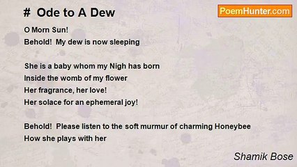 Shamik Bose - #  Ode to A Dew