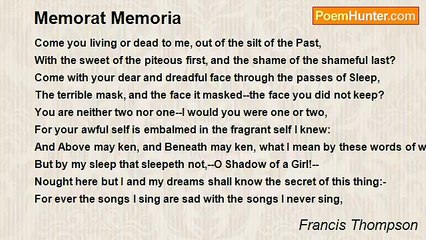 Francis Thompson - Memorat Memoria