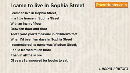 Lesbia Harford - I came to live in Sophia Street