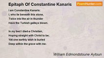 William Edmondstoune Aytoun - Epitaph Of Constantine Kanaris