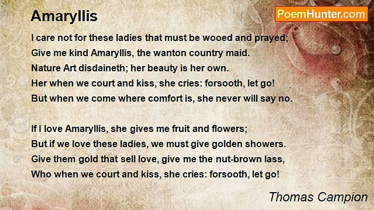 Thomas Campion - Amaryllis