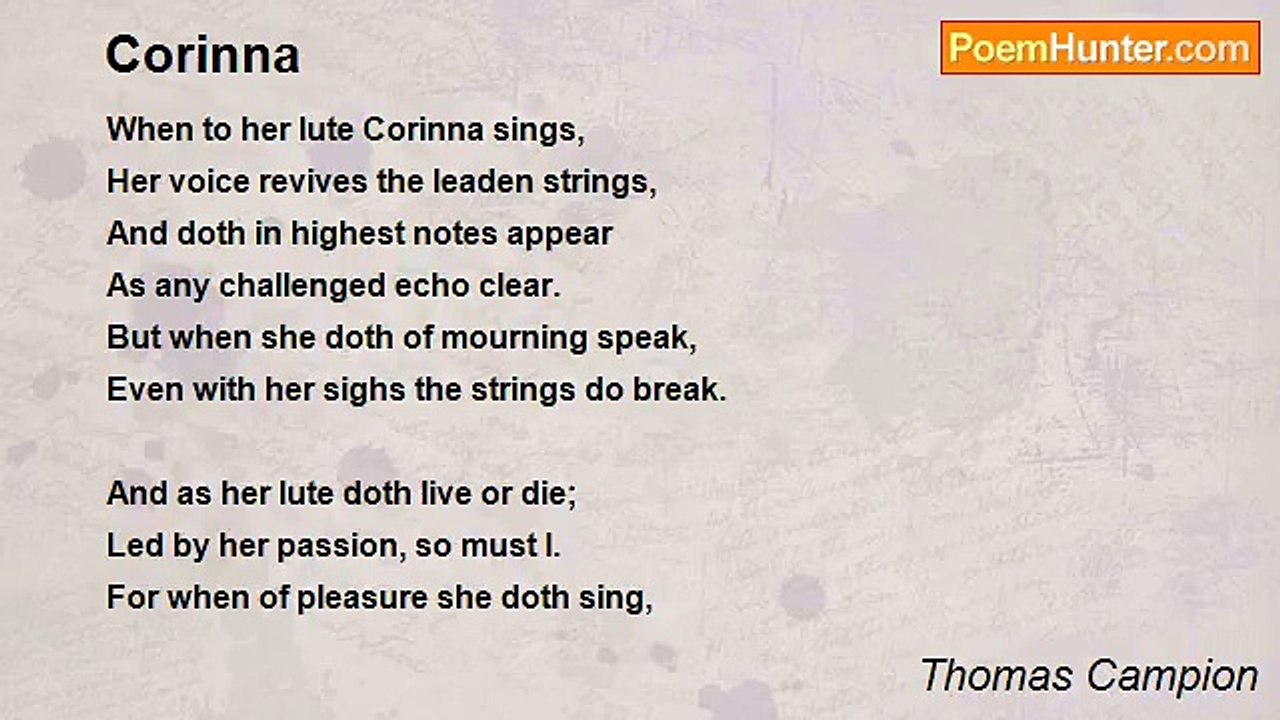 Thomas Campion - Corinna