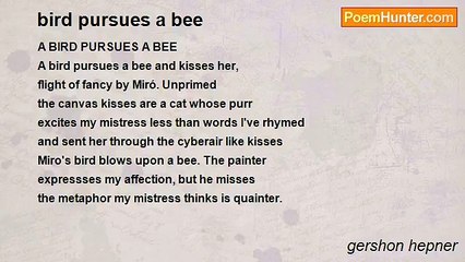 gershon hepner - bird pursues a bee