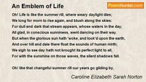 Caroline Elizabeth Sarah Norton - An Emblem of Life