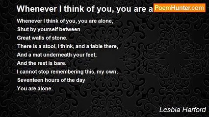 Lesbia Harford - Whenever I think of you, you are alone