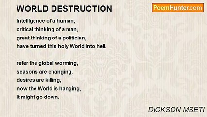 DICKSON MSETI - WORLD DESTRUCTION