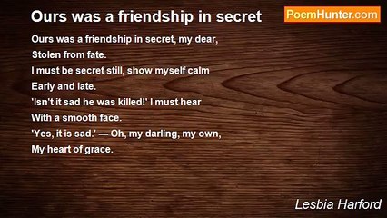 Lesbia Harford - Ours was a friendship in secret