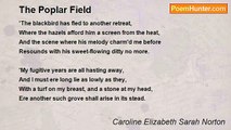Caroline Elizabeth Sarah Norton - The Poplar Field