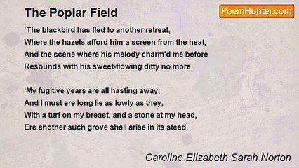 Caroline Elizabeth Sarah Norton - The Poplar Field
