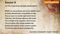 Caroline Elizabeth Sarah Norton - Sonnet IX