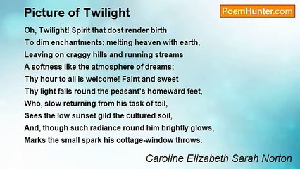 Caroline Elizabeth Sarah Norton - Picture of Twilight