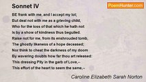 Caroline Elizabeth Sarah Norton - Sonnet IV