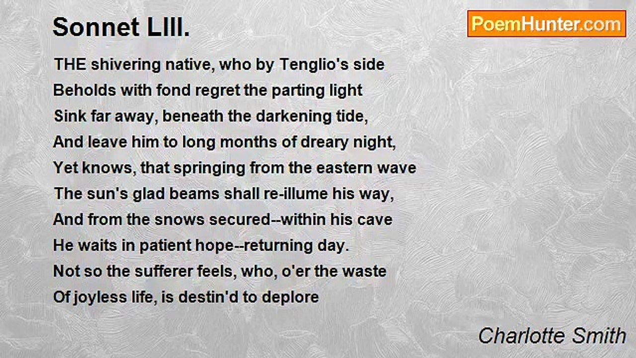 Charlotte Smith - Sonnet LIII.