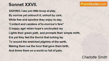 Charlotte Smith - Sonnet XXVII.