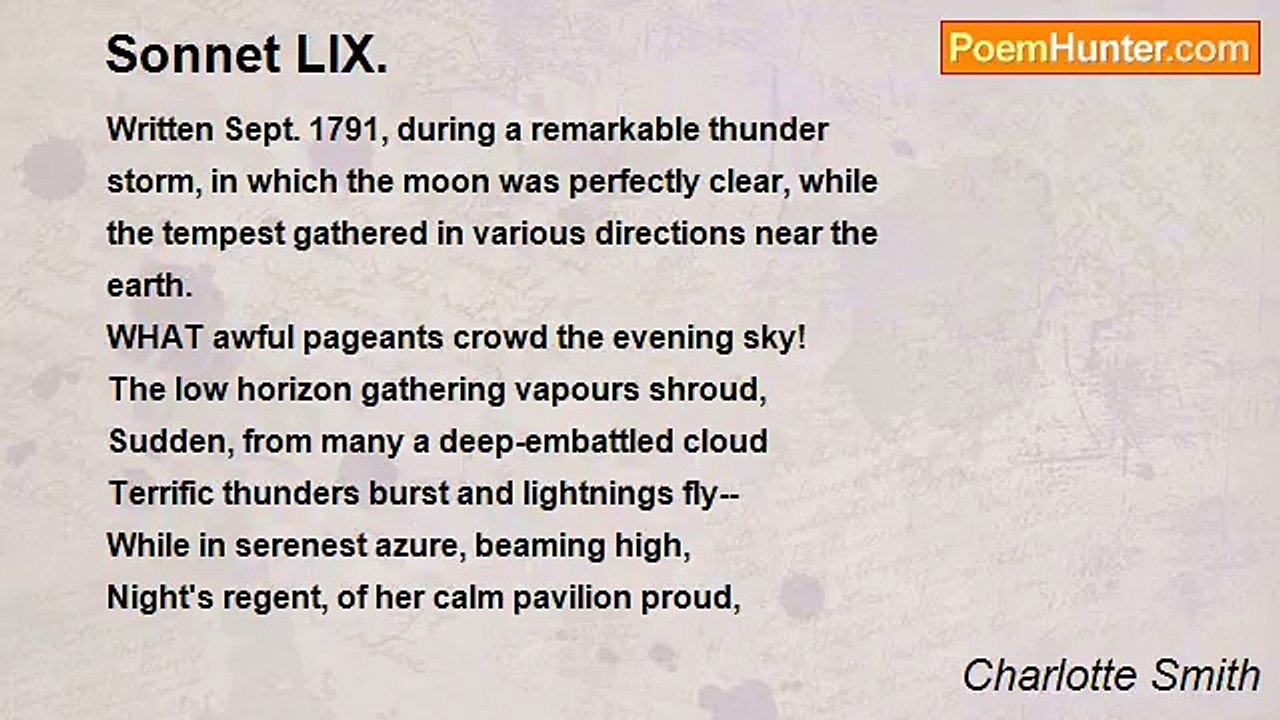 Charlotte Smith - Sonnet LIX.