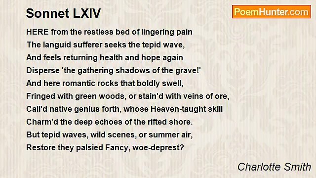Charlotte Smith - Sonnet LXIV