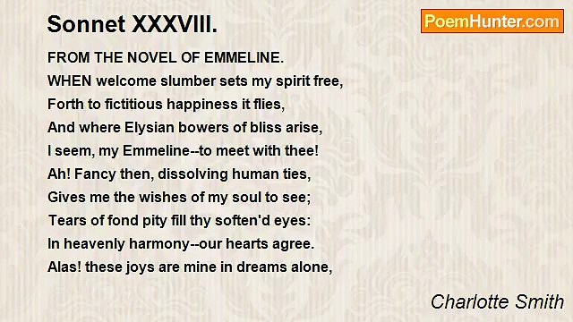 Charlotte Smith - Sonnet XXXVIII.