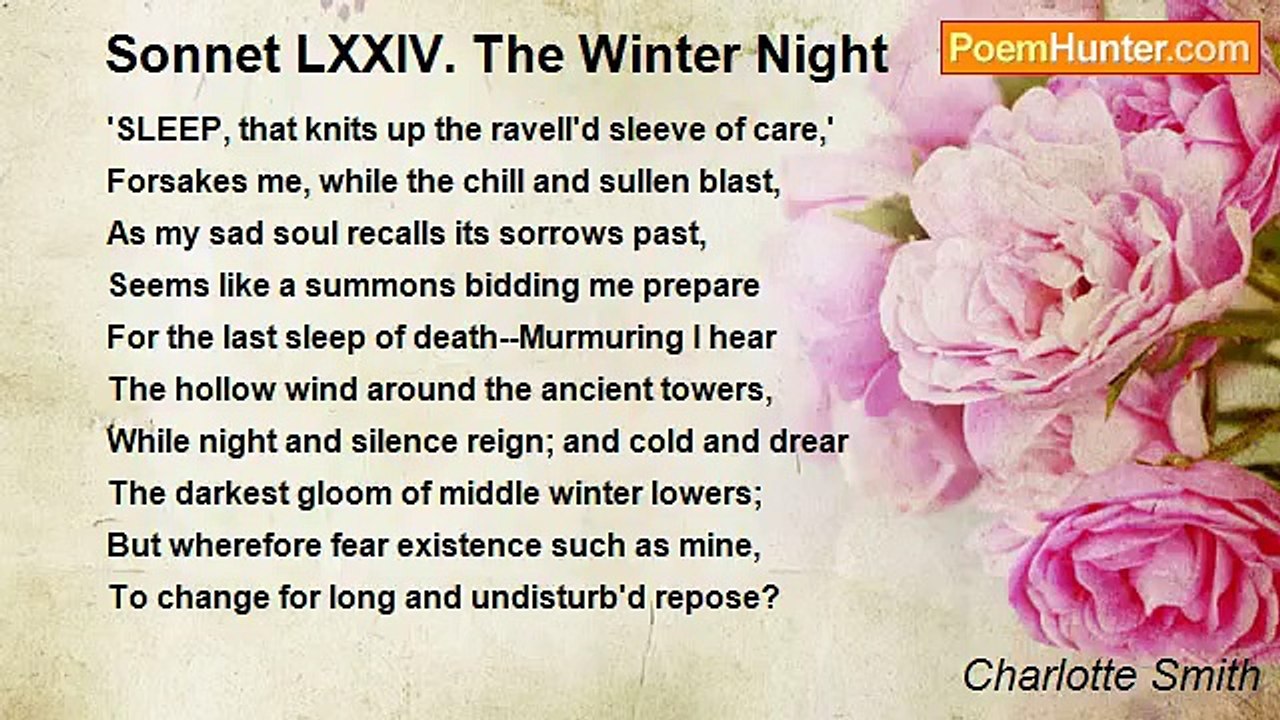 Charlotte Smith - Sonnet LXXIV. The Winter Night